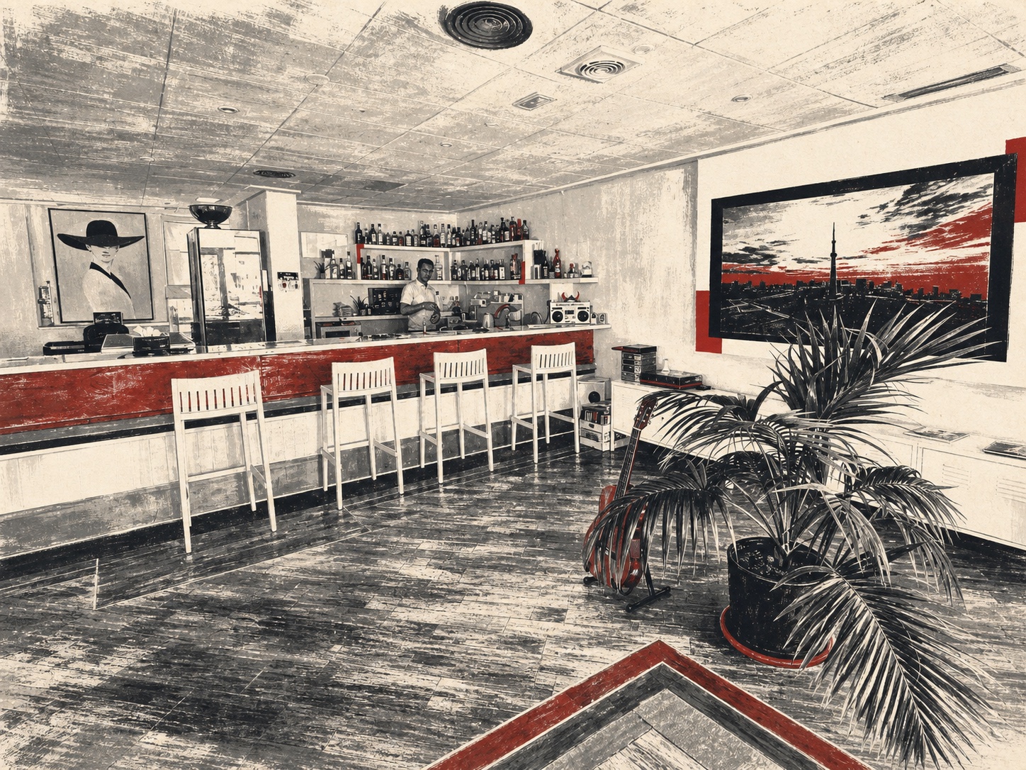 Painted Area0 bar and social meeting space in Puerto del Carmen