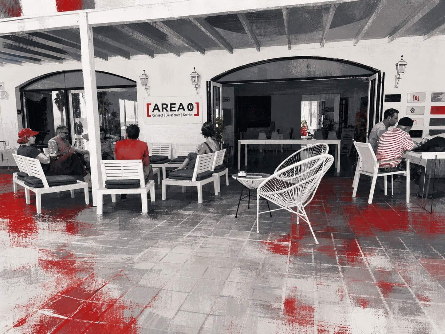 Painted Area0 terrace and entrance in Puerto del Carmen